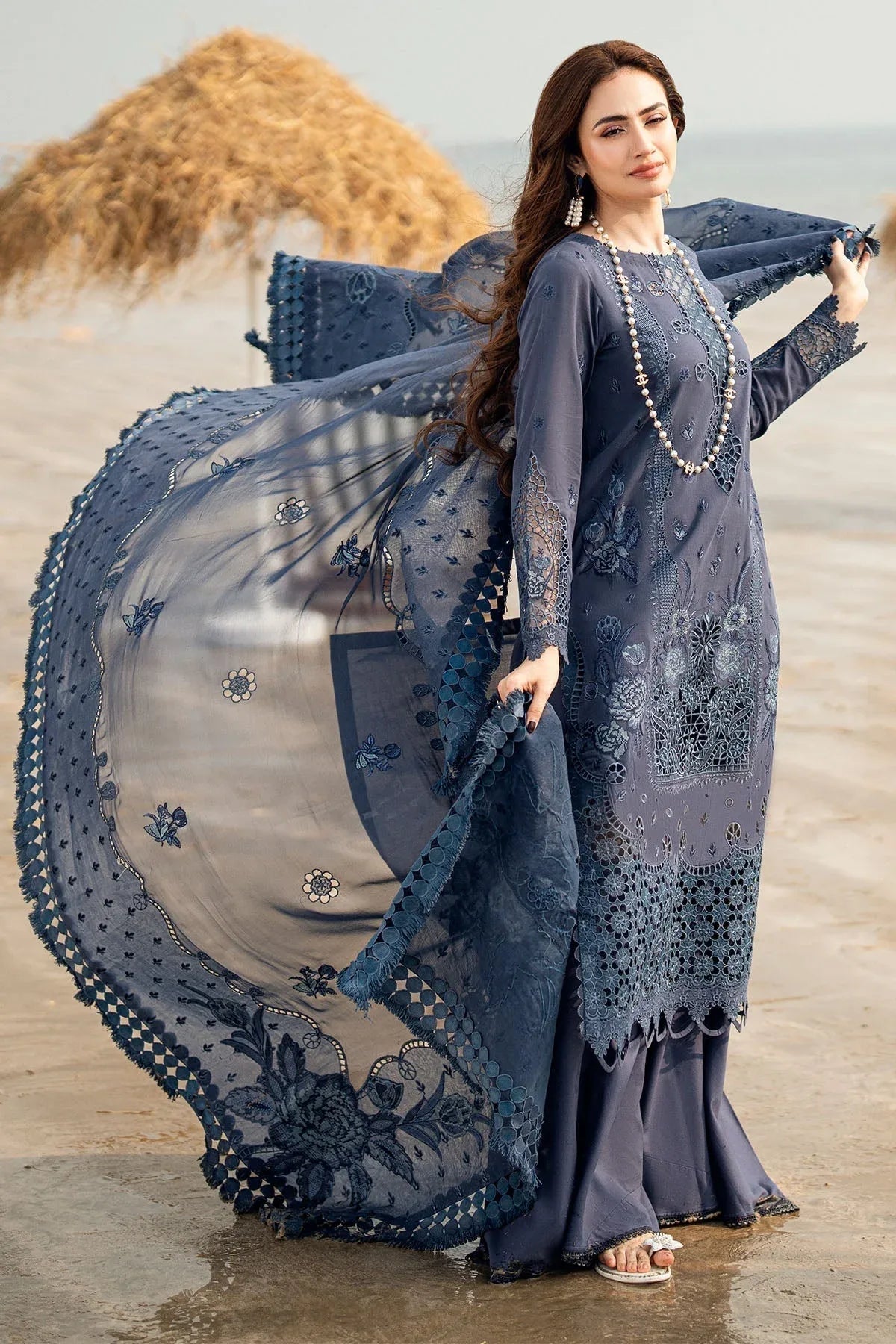 Nureh | Khuwab Luxury Lawn | NE-146 - Aqsa Fabrics
