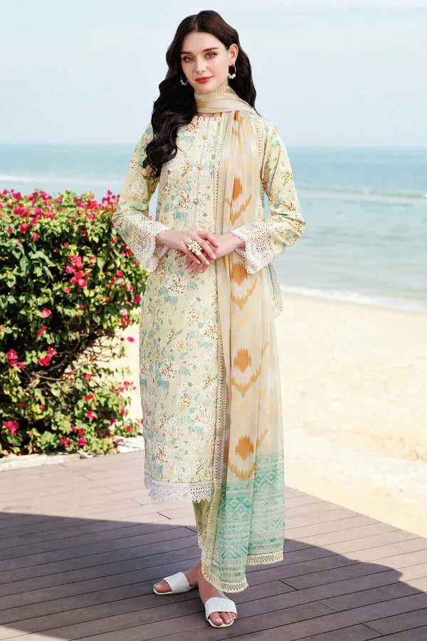 Farasha | Printed Essentials | Lush Cream - Aqsa Fabrics