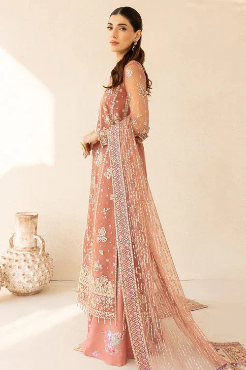 Farasha | Lu Zella Premium Formals 25 | Vintage Rose - Aqsa Fabrics