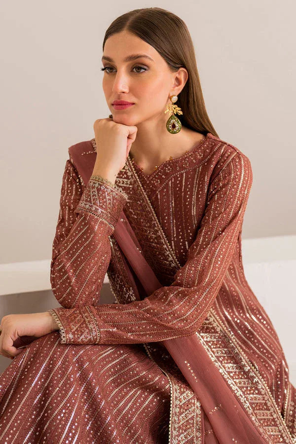 Farasha | Lumiere Formals | RUSSET - Aqsa Fabrics