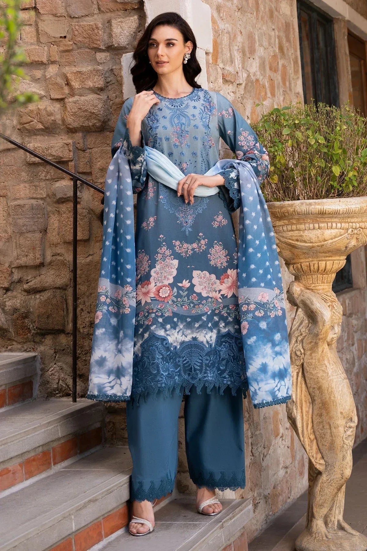 Afrozeh | Damask The Holiday Edit '25 - Lawn| Seraphina A - Aqsa Fabrics