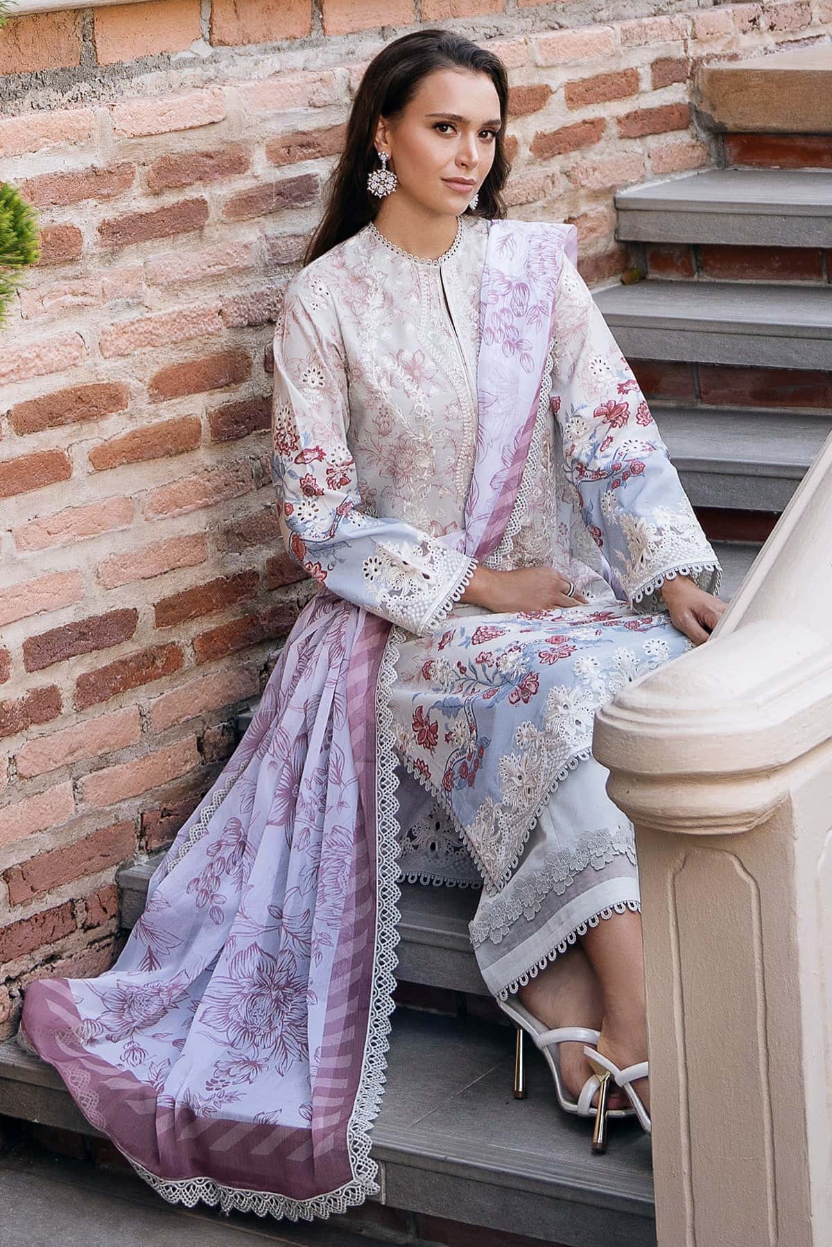Afrozeh | Damask The Holiday Edit 25 | Opaline B - Aqsa Fabrics