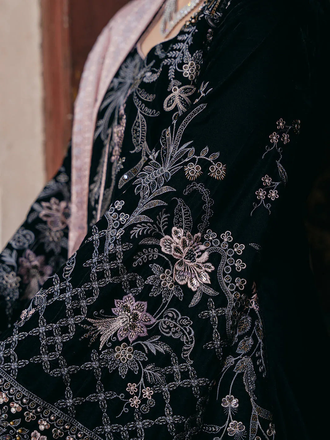 Flossie | Siara Velvet Formals | V-103 - B - Aqsa Fabrics