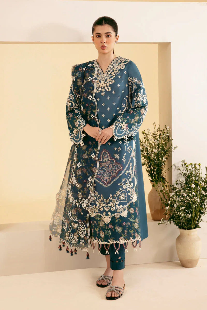 Qalamkar | Qlinekari Luxury Lawn | SQ-05 ELA - Aqsa Fabrics