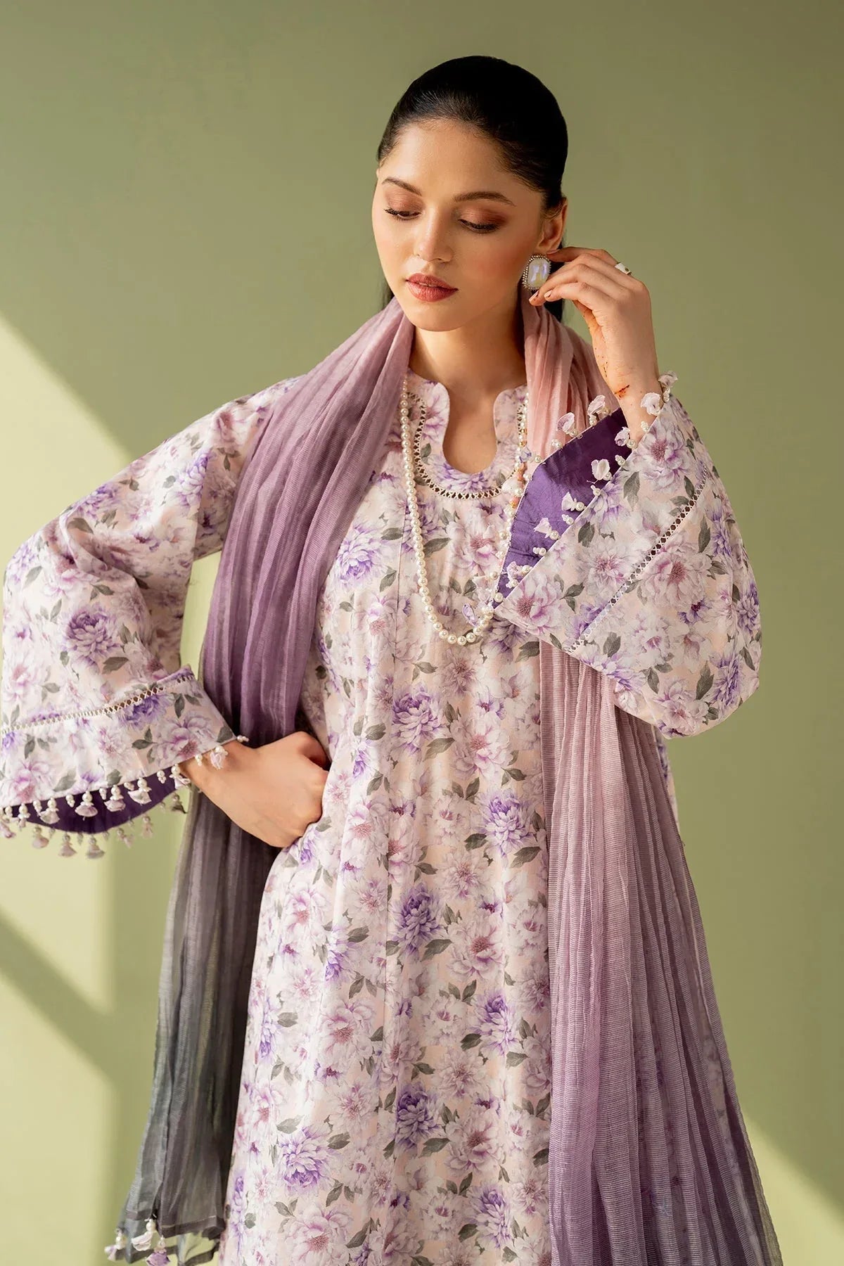 Baroque | Eid Printique | EMBROIDERED PRINTED LAWN UF-4168 - Aqsa Fabrics