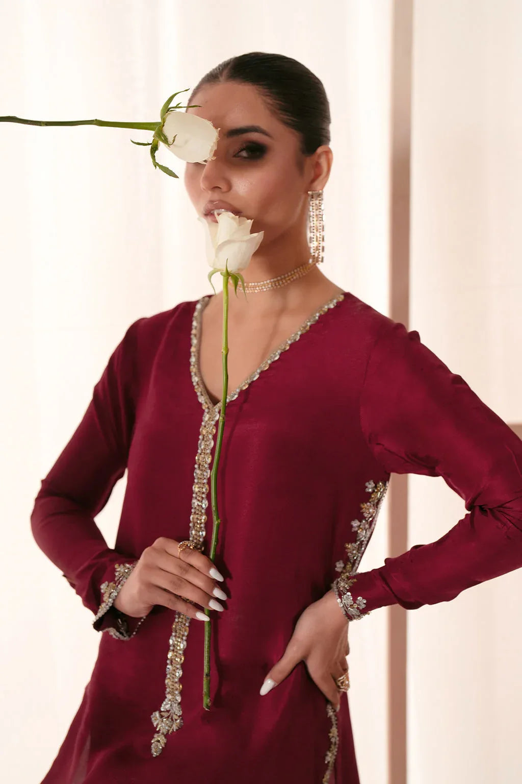 Ajr Couture | Symphony Luxe Festive 25 | Rebel Rose - Aqsa Fabrics