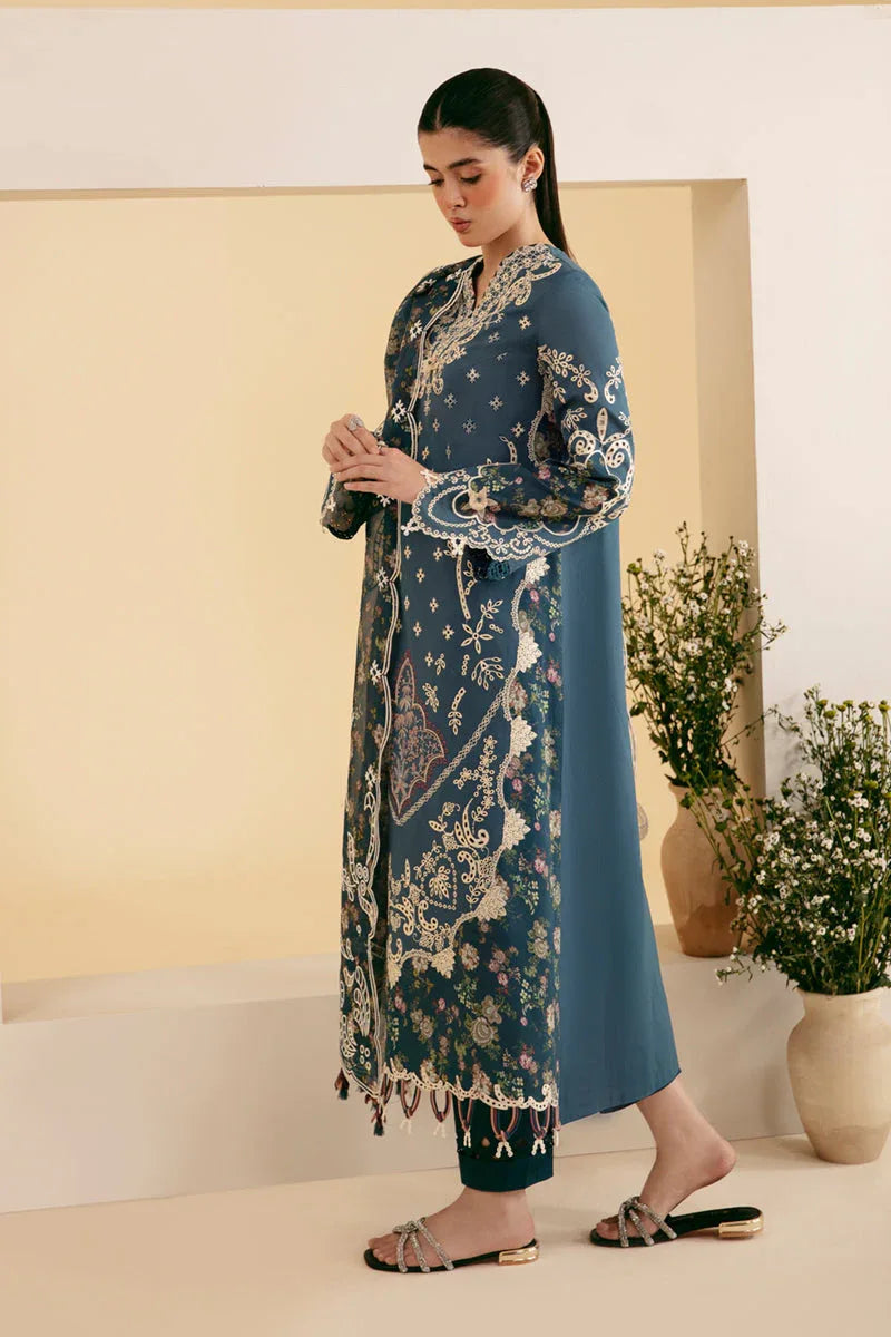 Qalamkar | Qlinekari Luxury Lawn | SQ-05 ELA - Aqsa Fabrics