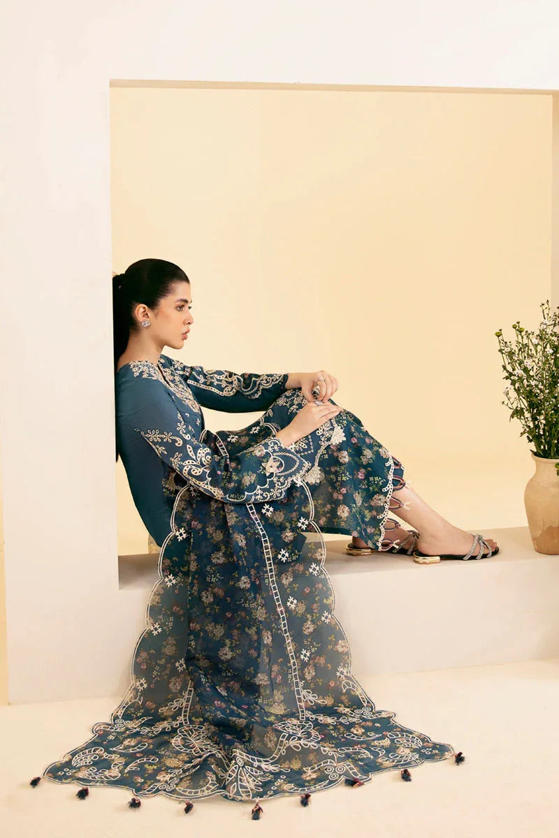 Qalamkar | Qlinekari Luxury Lawn | SQ-05 ELA - Aqsa Fabrics