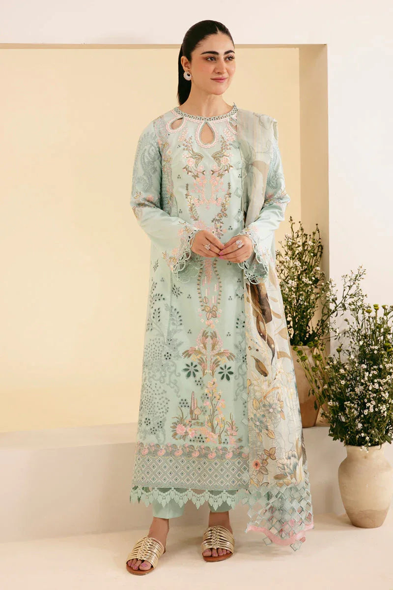 Qalamkar | Qlinekari Luxury Lawn | SQ-06 AFROZEH - Aqsa Fabrics