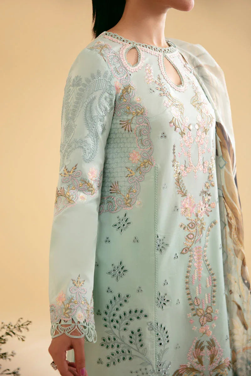 Qalamkar | Qlinekari Luxury Lawn | SQ-06 AFROZEH - Aqsa Fabrics
