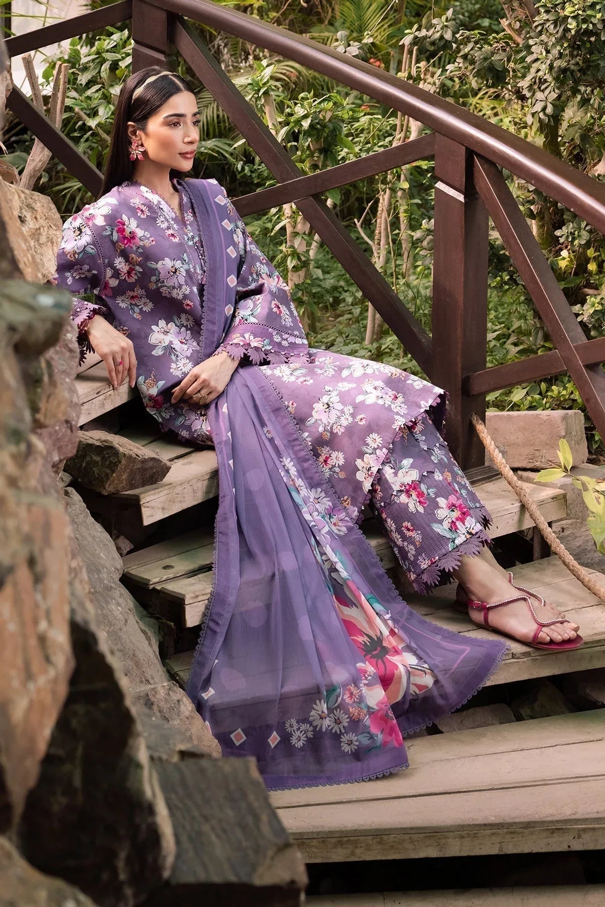 Alizeh | Sheen Lawn Prints 24 | INDIGO - Aqsa Fabrics