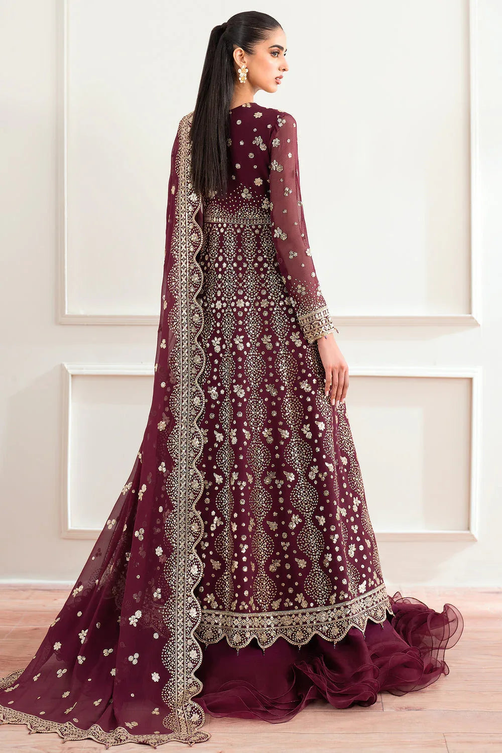 Farasha | Essence Formals 25 | Maroon Empress - Aqsa Fabrics