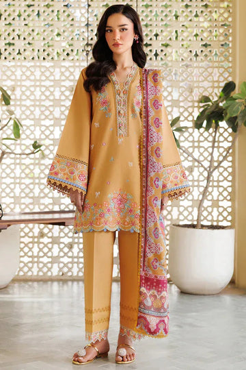 Farasha | Summer Weaves Embroidered Lawn | Golden Bloom - Aqsa Fabrics