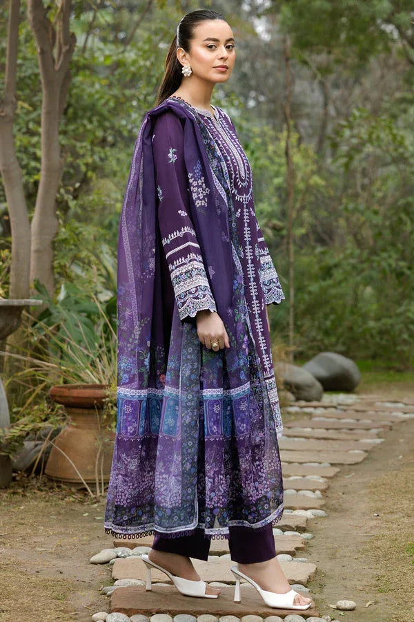 Farasha | Summer Weaves Embroidered Lawn | Regal Iris - Aqsa Fabrics