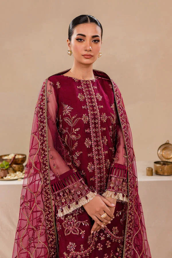 Farasha | Lumiere Formals |ROUGE PINK - Aqsa Fabrics