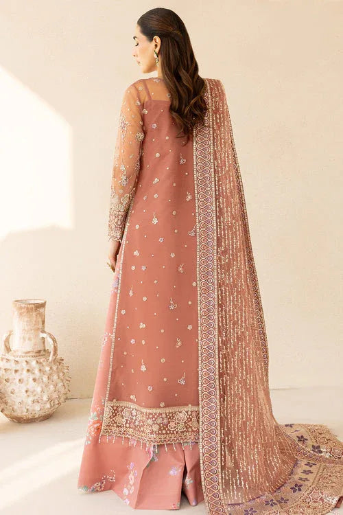 Farasha | Lu Zella Premium Formals 25 | Vintage Rose - Aqsa Fabrics