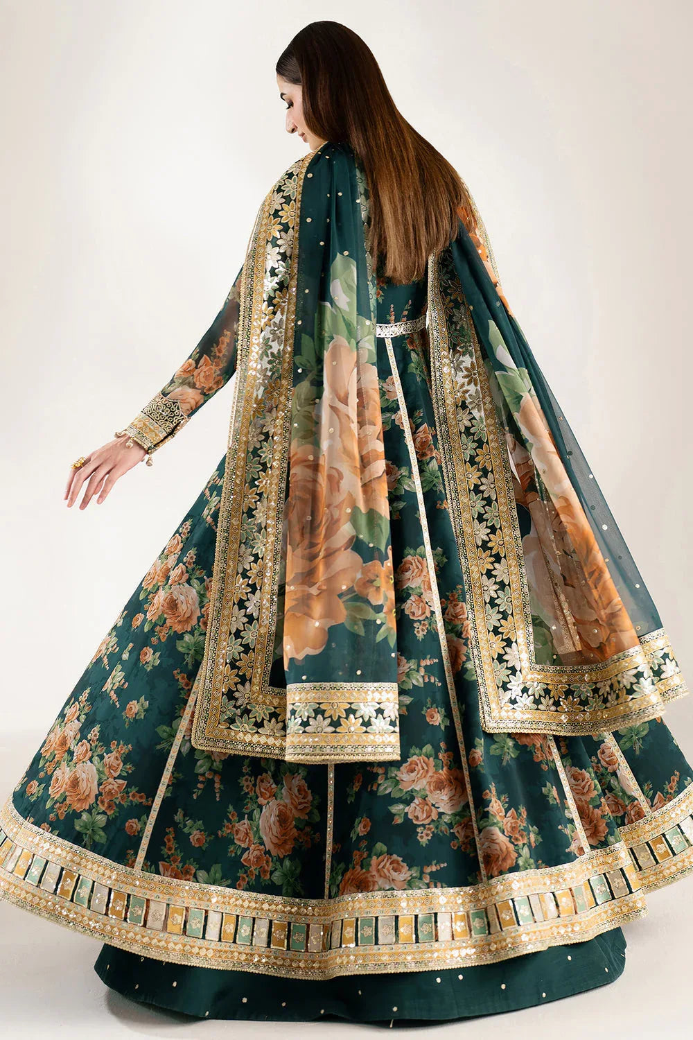 Farasha | Fiorella Formals | Teal Passion - Aqsa Fabrics