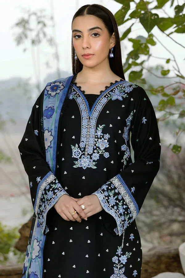 Farasha | Summer Weaves Embroidered Lawn | Ashen Light - Aqsa Fabrics