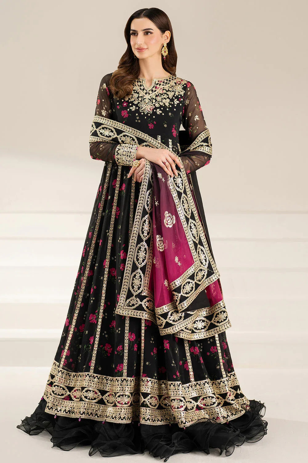 Farasha | Fiorella Formals | Fuchsia Night - Aqsa Fabrics