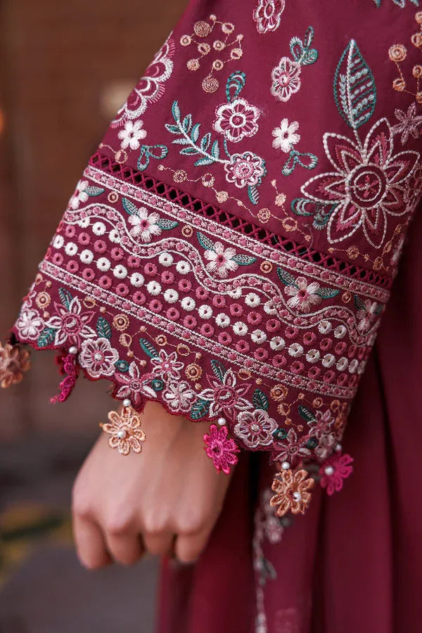 Farasha | Dastoor Embroidered Lawn SS24 | RUBY GLAM - Aqsa Fabrics