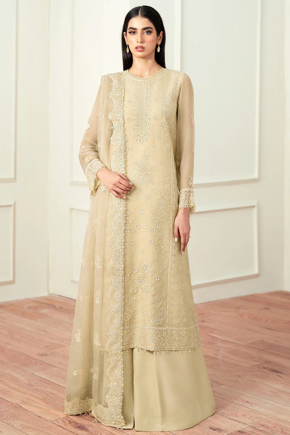 Farasha | Essence Formals 25 | Beige Dusk - Aqsa Fabrics
