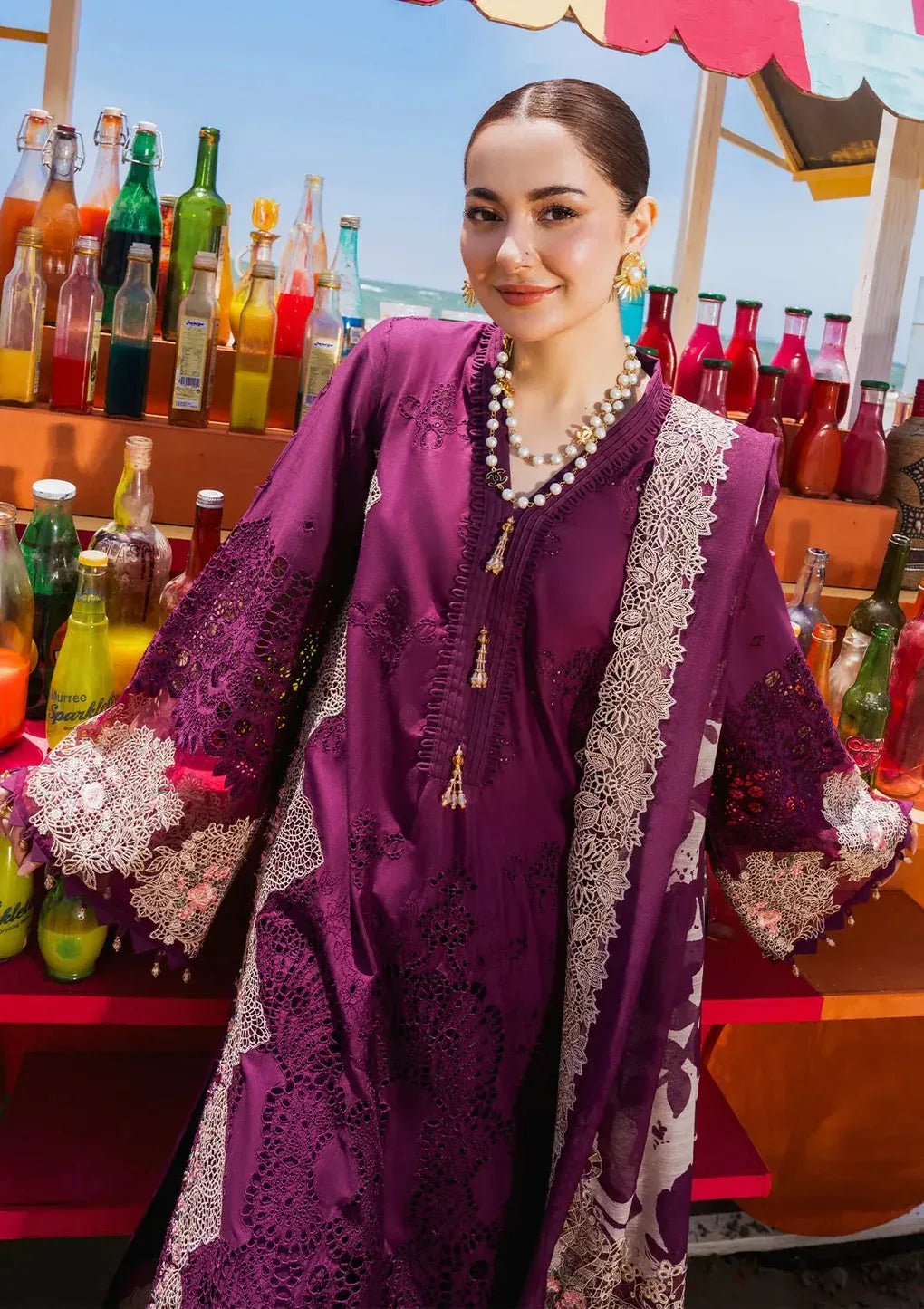 Elaf Premium | Hai Kuch Festive Lawn 24 | EHK-06 Hania - Aqsa Fabrics
