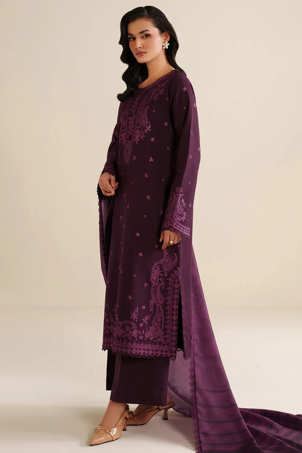 Farasha | Winter Spell 25 | Violett - Aqsa Fabrics