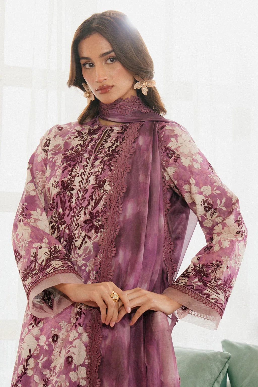 Ayzel | Armelia Printed Lawn 25 | Ren - Aqsa Fabrics