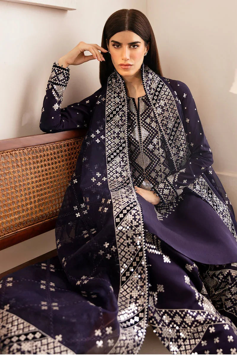 Jazmin | Formals Collection | Raw Silk UR-7030 - Aqsa Fabrics