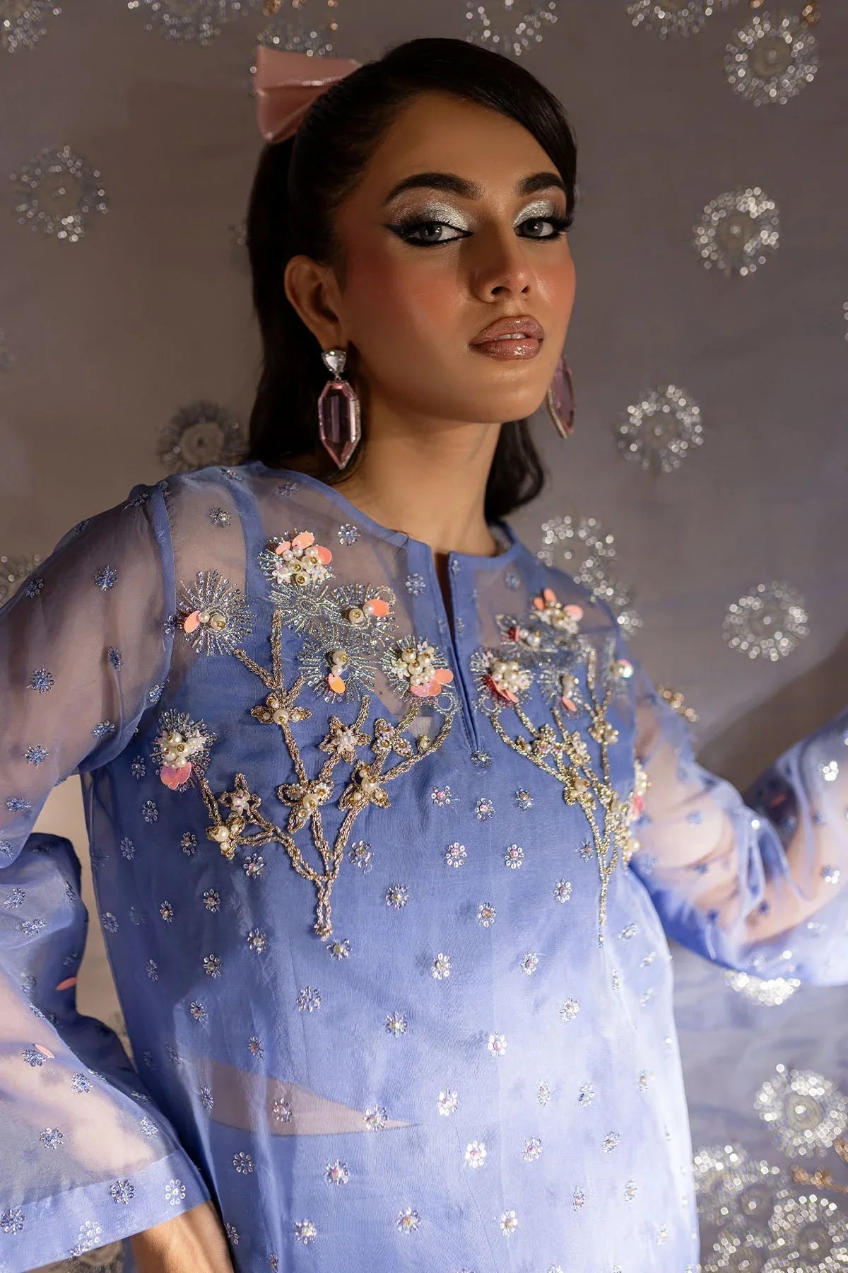 Nureh | Tiny Twinkles | TW-03 BUBBLE BERRY - Aqsa Fabrics