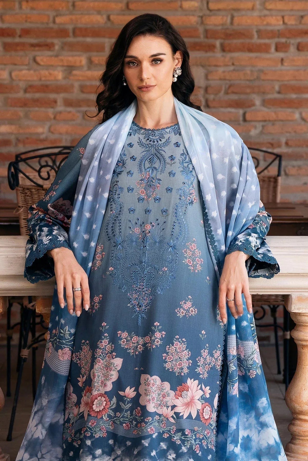 Afrozeh | Damask The Holiday Edit '25 - Lawn| Seraphina A - Aqsa Fabrics
