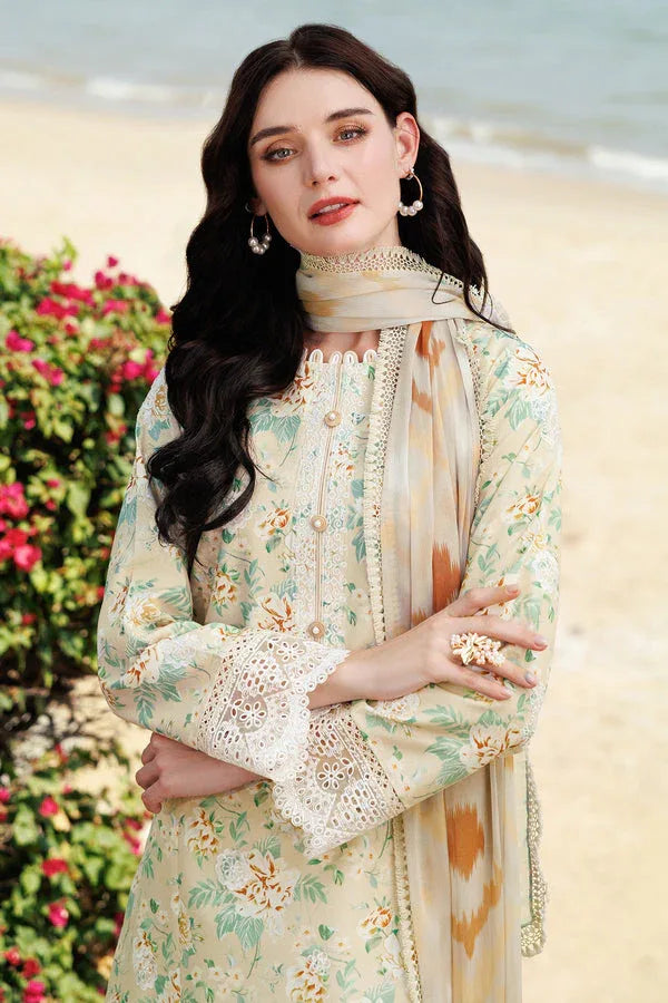 Farasha | Printed Essentials | Lush Cream - Aqsa Fabrics