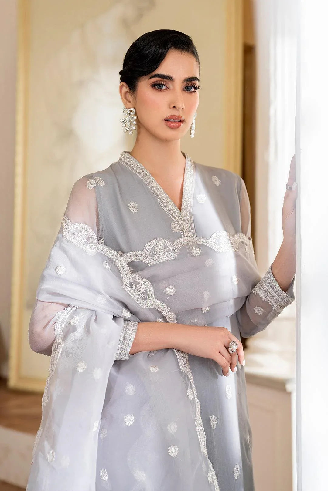 Declare | Chiffon Luxe | DOVE LFP-1108 - Aqsa Fabrics
