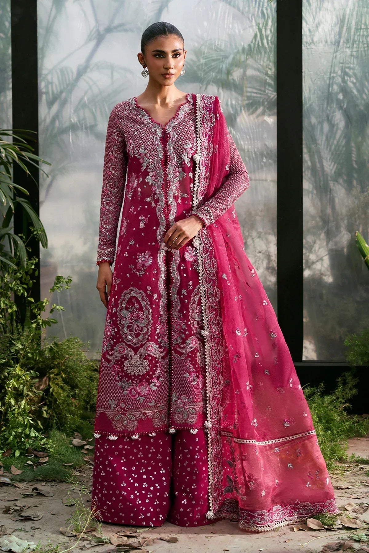 Afrozeh | La Fuchsia 25 | Rowan - Aqsa Fabrics