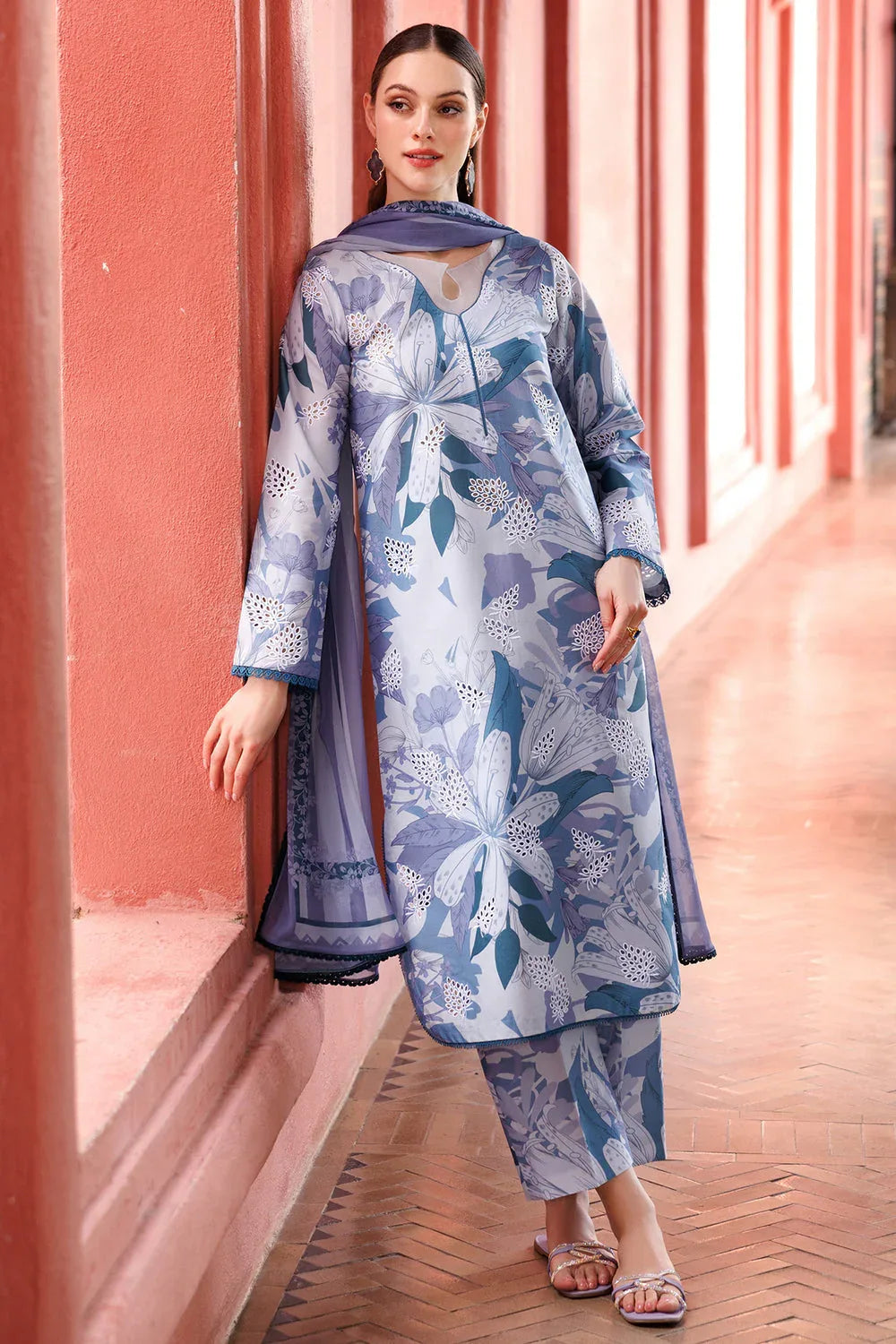Farasha | Printed Essentials | Blue Passion - Aqsa Fabrics