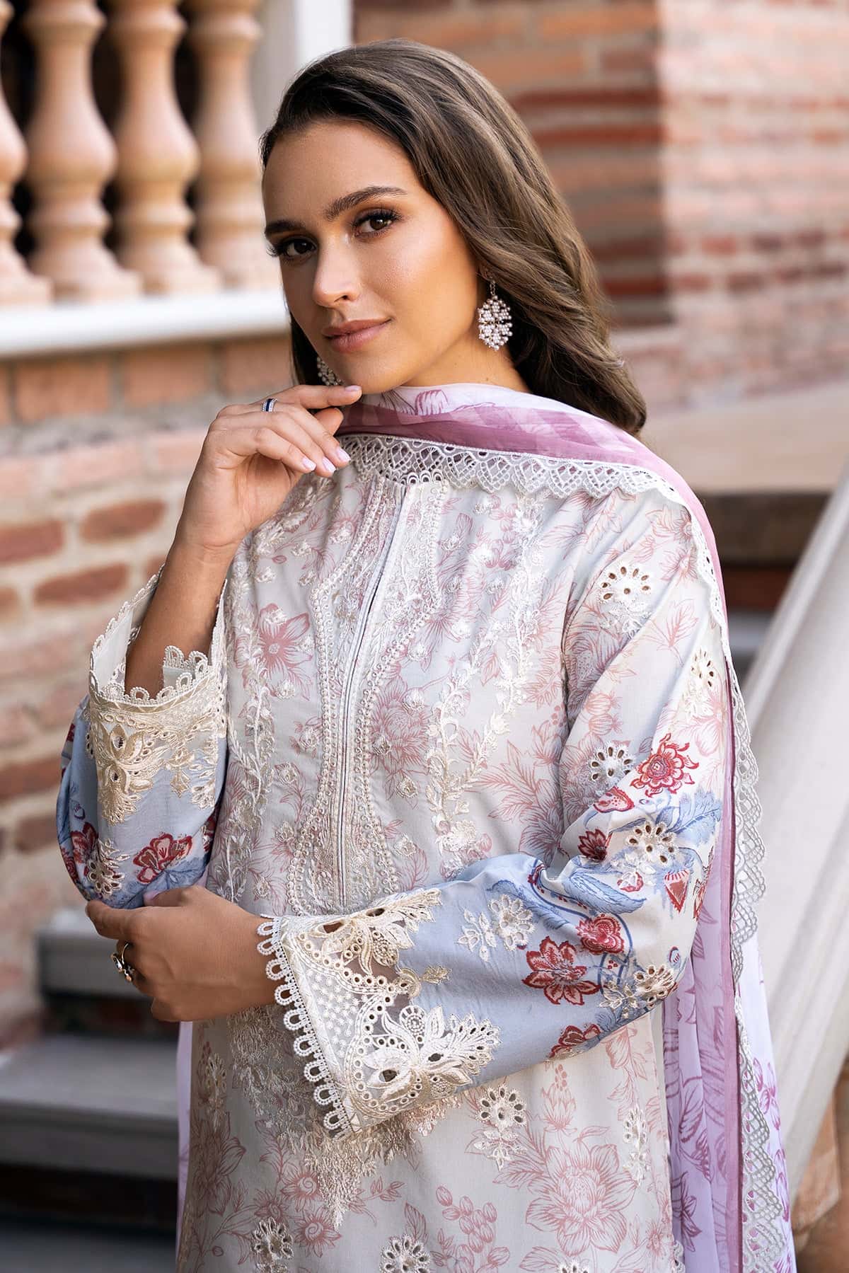 Afrozeh | Damask The Holiday Edit 25 | Opaline B - Aqsa Fabrics