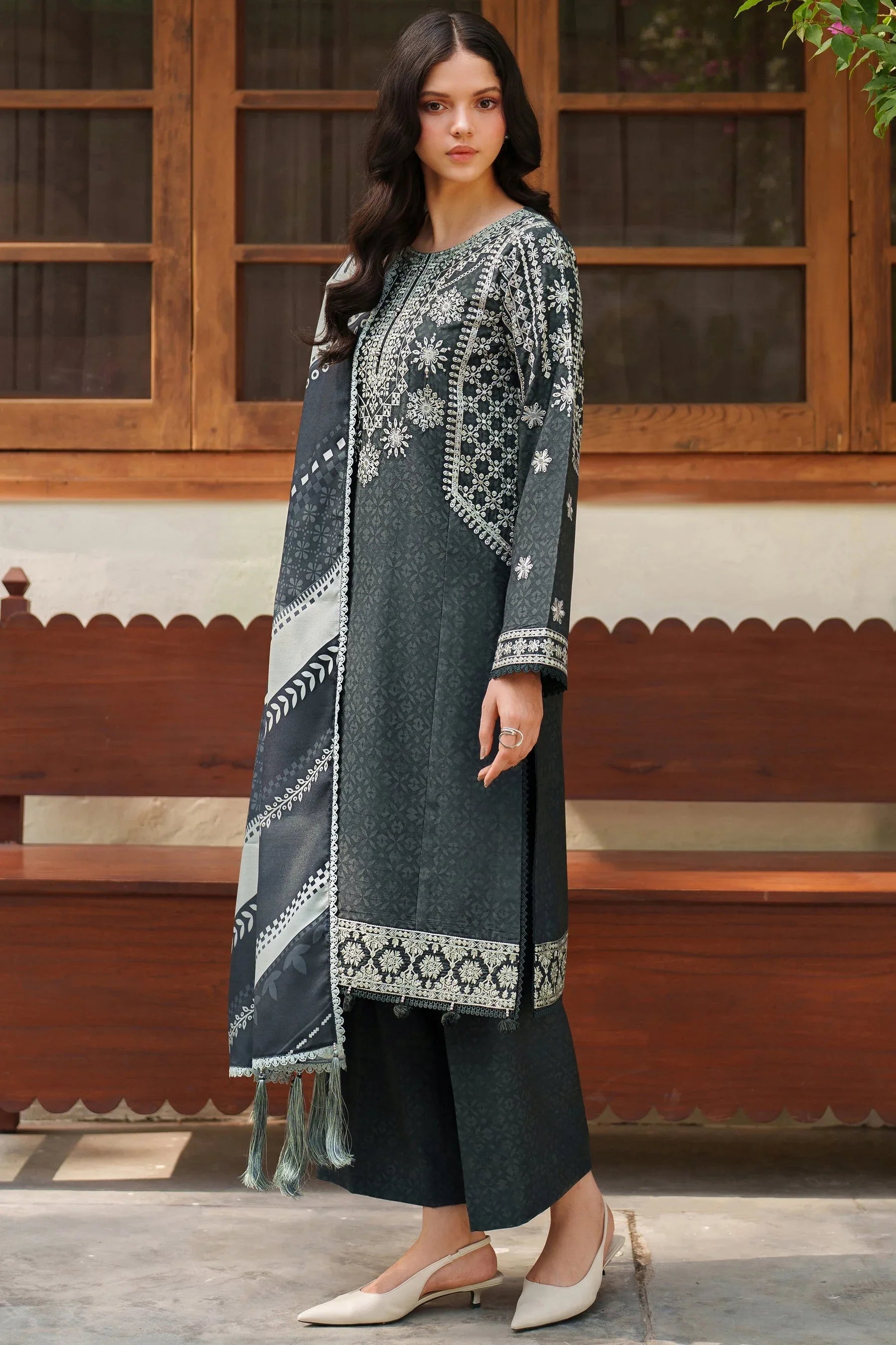 Farasha | Meline Premium Viscose 25 | Slate Gray - Aqsa Fabrics