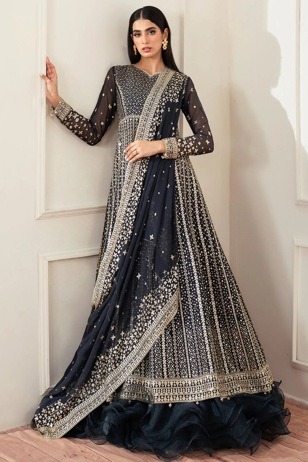 Farasha | Essence Formals 25 | Midnight Navy - Aqsa Fabrics