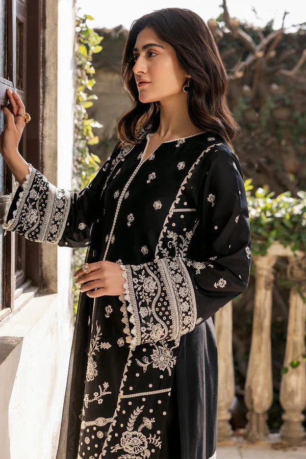 Farasha | Summer Weaves Embroidered Lawn | Midnight Glow - Aqsa Fabrics