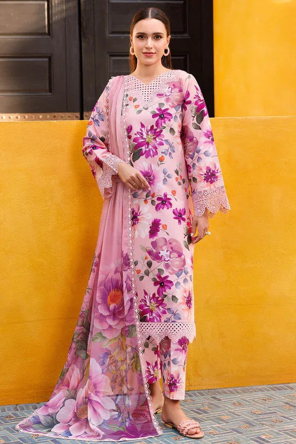 Farasha | Printed Essentials | Blooming Blush - Aqsa Fabrics