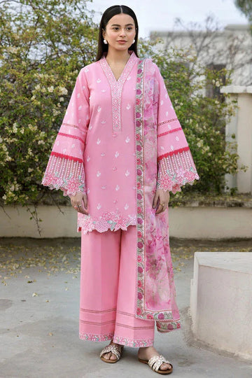 Farasha | Summer Weaves Embroidered Lawn | Soft Mist - Aqsa Fabrics