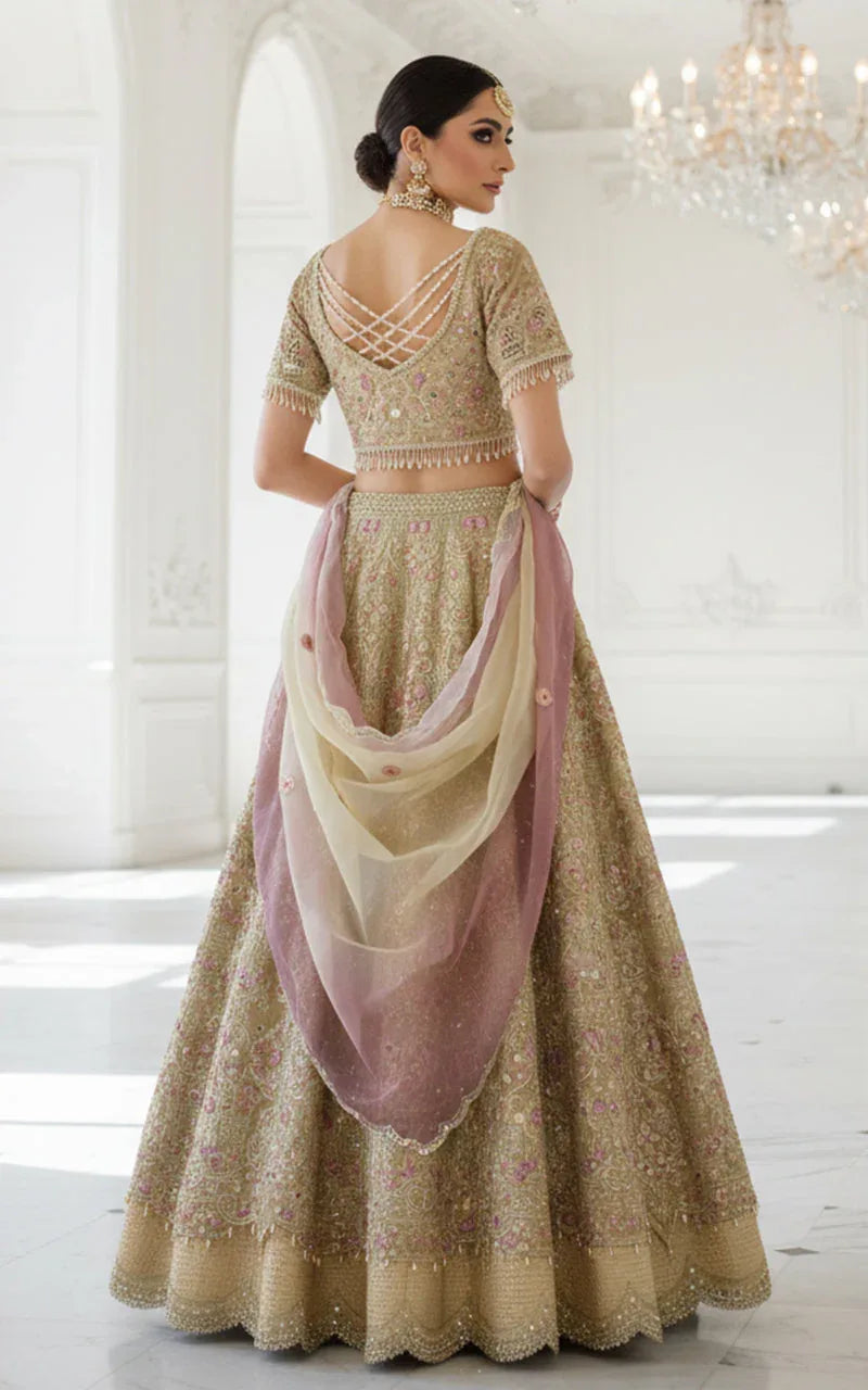 Organza Embroidered Blouse With Lehenga