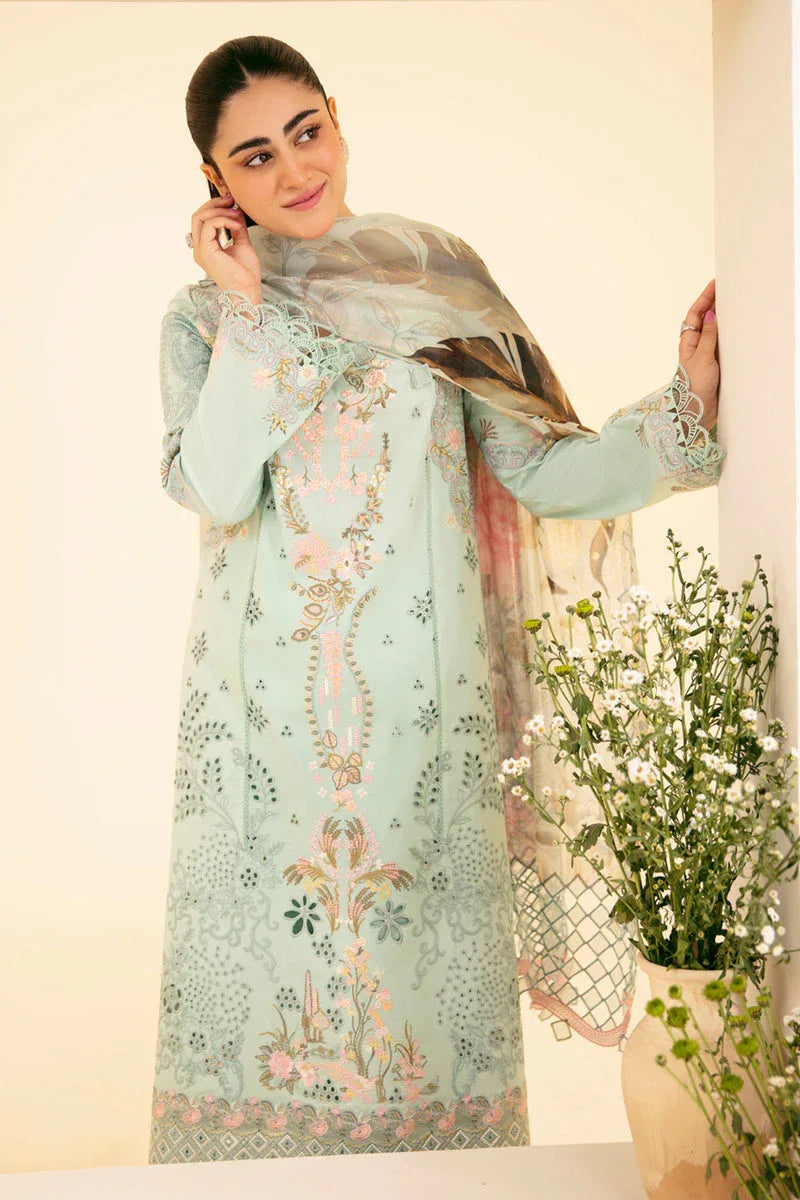 Qalamkar | Qlinekari Luxury Lawn | SQ-06 AFROZEH - Aqsa Fabrics