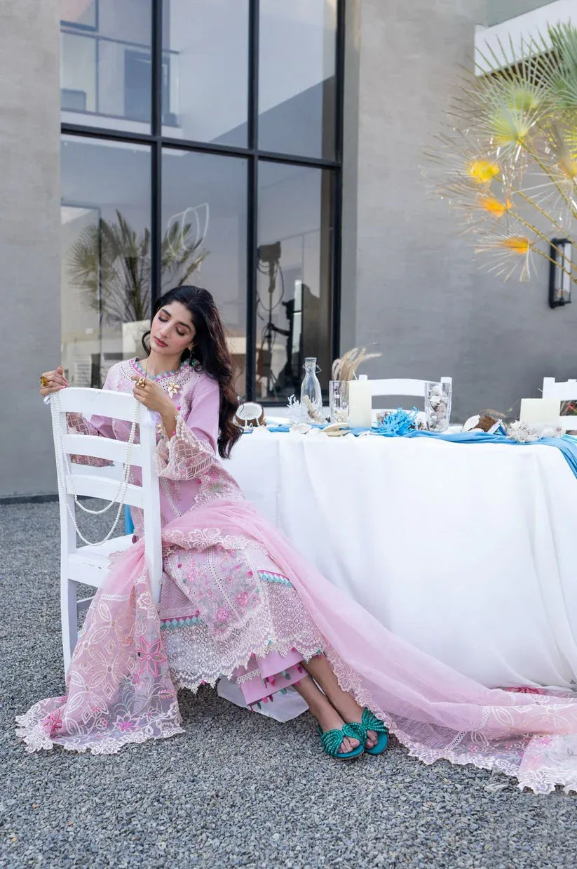 Aabyaan | Saagar Luxury Lawn 25 | RAQS (AS-02) - Aqsa Fabrics