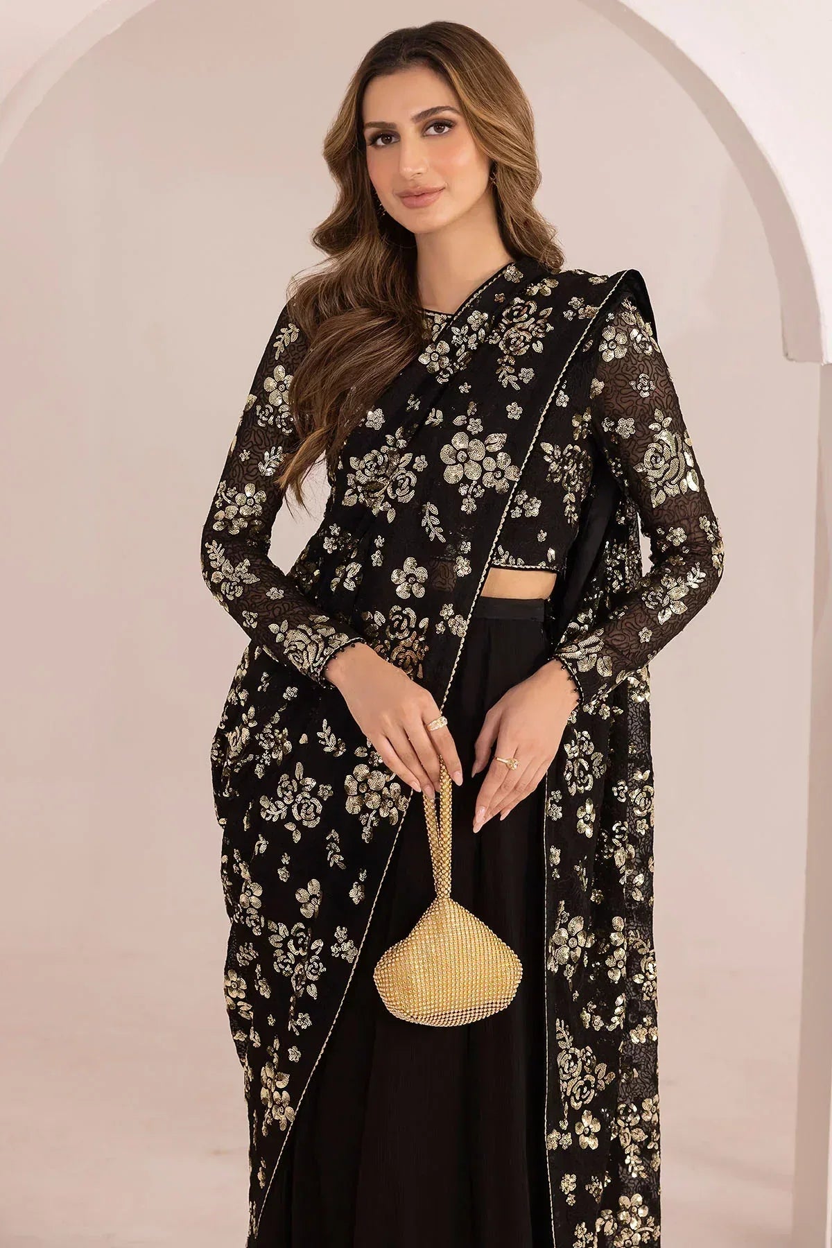 Jazmin | Formals Collection | EMBROIDERED CHIFFON UC-3021 - Aqsa Fabrics