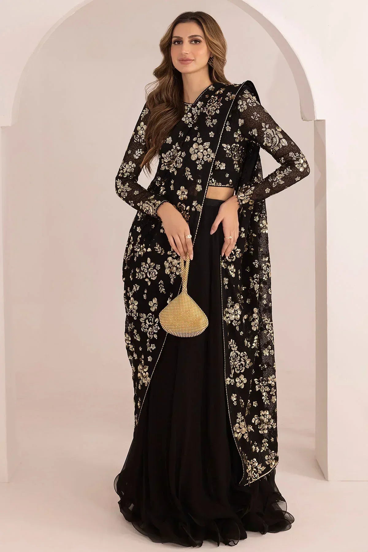 Jazmin | Formals Collection | EMBROIDERED CHIFFON UC-3021 - Aqsa Fabrics