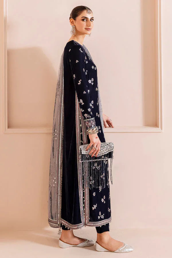 Jazmin | Chandni Velvet Formals 25 | Embroidered Velvet Formal CVF D-03 - Aqsa Fabrics