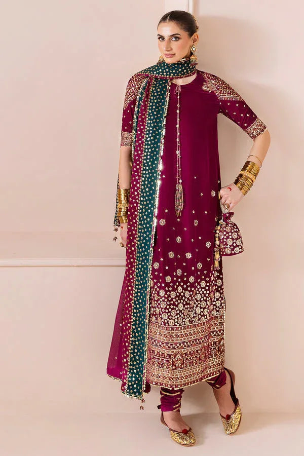 Jazmin | Chandni Velvet Formals 25 | Embroidered Velvet Formal CVF D-02 - Aqsa Fabrics