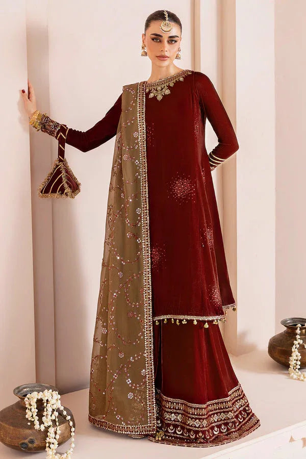 Jazmin | Chandni Velvet Formals 25 | Embroidered Velvet Formal CVF D-07 - Aqsa Fabrics