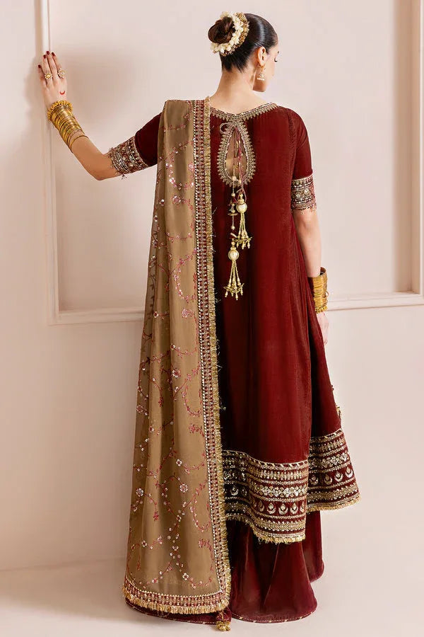 Jazmin | Chandni Velvet Formals 25 | Embroidered Velvet Formal CVF D-13 - Aqsa Fabrics